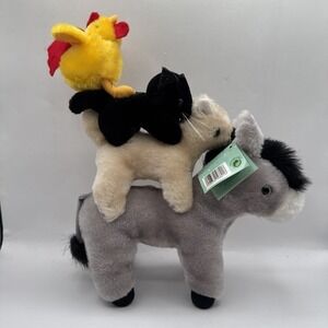 Happy People Stackable Plush Toy Donkey Dog Cat Chicken 13" German with TAGS